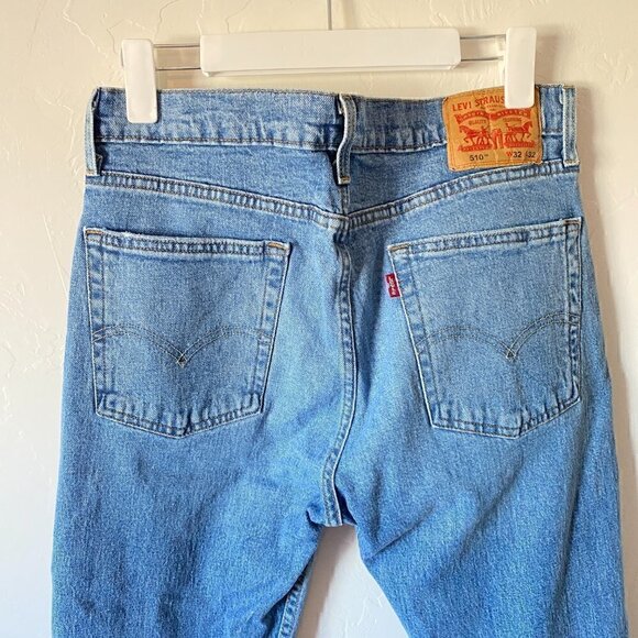 Mens Levis 510 Distressed Knee Stonewashed Skinny Jeans - Sz 32 x 32 - Picture 7 of 11